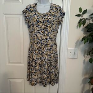 Michael Kors Blue and Yellow Floral Mini Dress